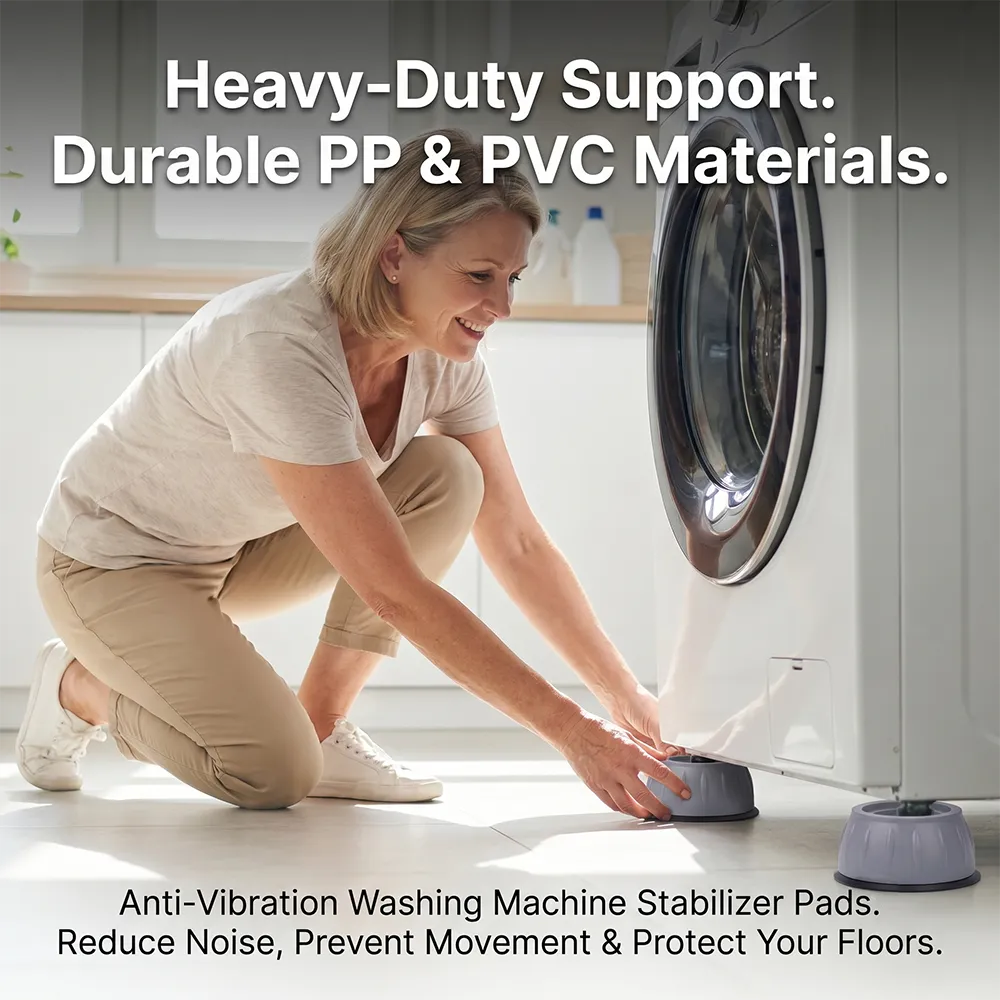 🧺 QuietGrip Washer Support Pads – 4-Piece Non-Slip Floor Protection Set