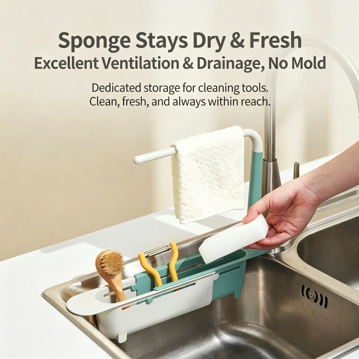 🧼Save 50% Today —  Extendable Sink Organizer with Towel Rack