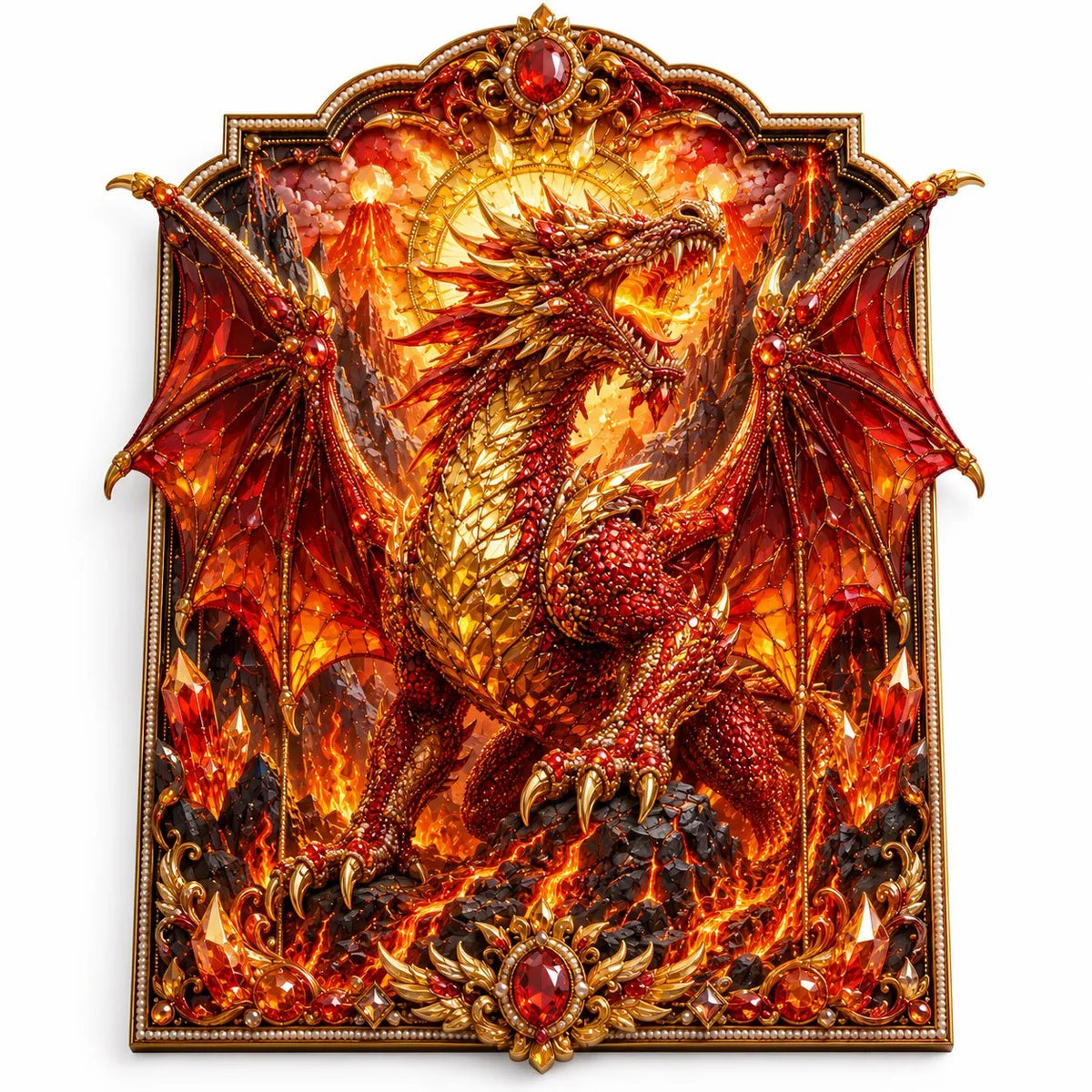 🐉💎3D Lager På Lager Drake Diamantmålningskit, 5 Stilar Fantasykristall