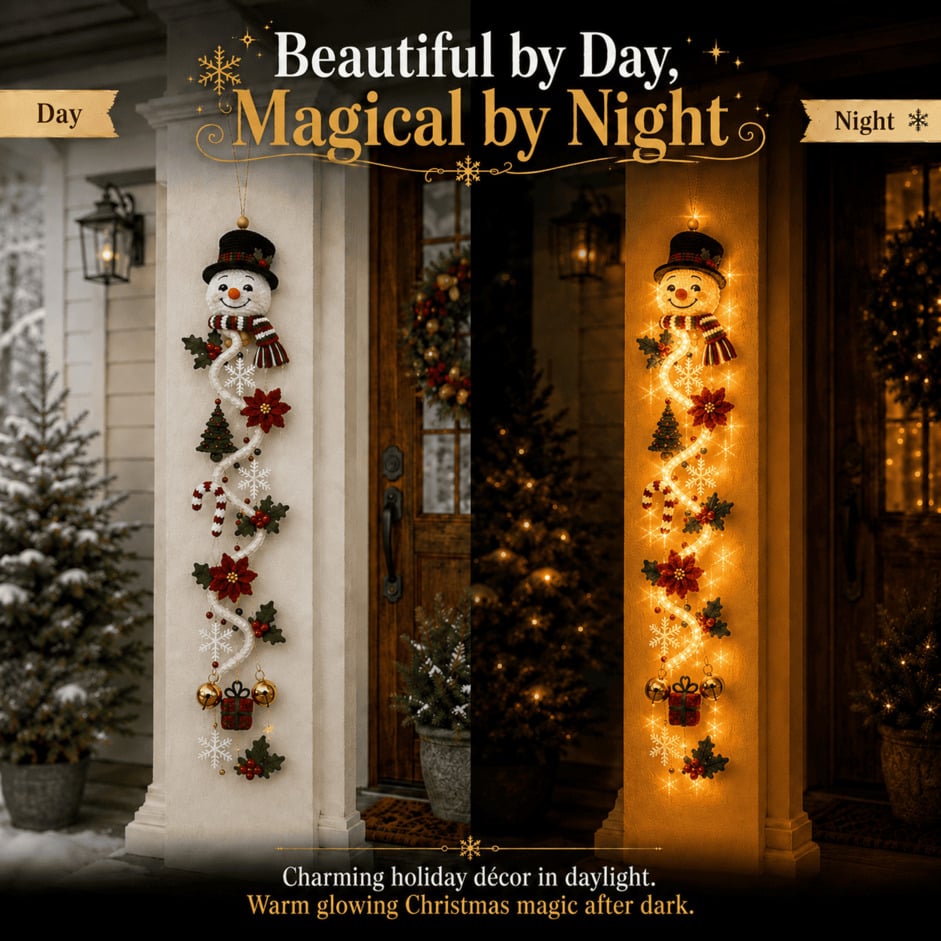 🔥 Limited-Time 50% OFF – 🎅MerryCascade™ Glowing Christmas Door Hanger