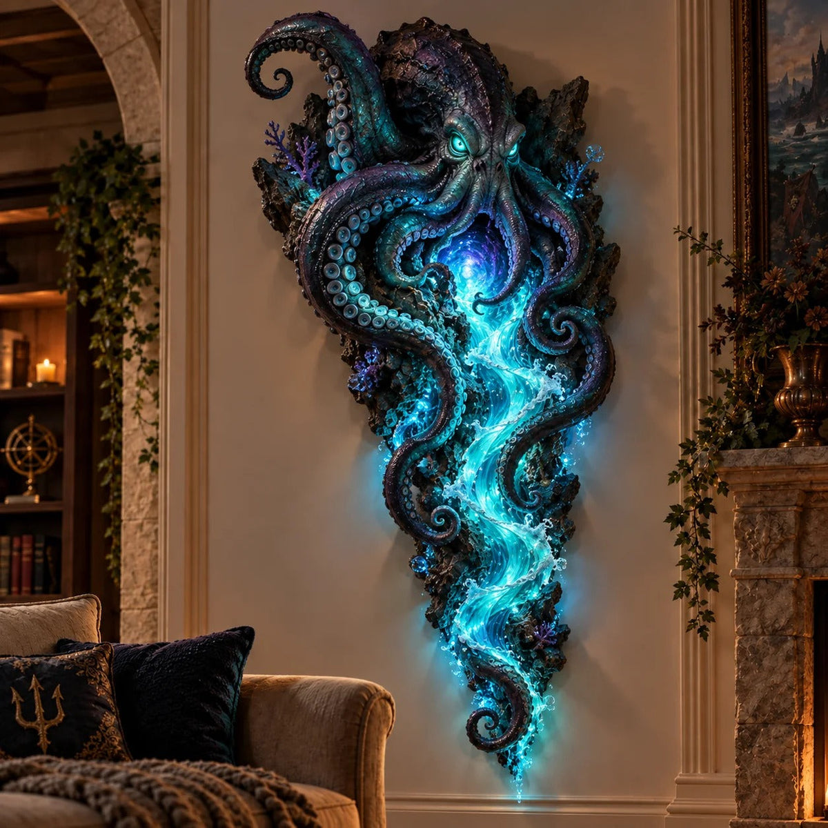 🌊 Mystical Sea Glow Wall Art – Light-Up Whale & Mermaid Décor | Limited Stock, 50% Off ✨