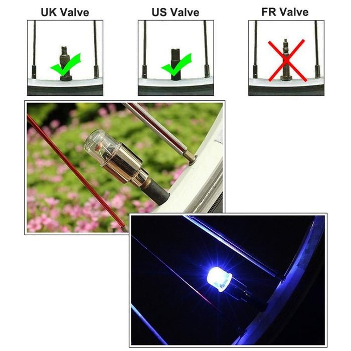 🚗💡 Waterproof LED Tire Valve Cap Lights – Light Up Your Wheels After Dark