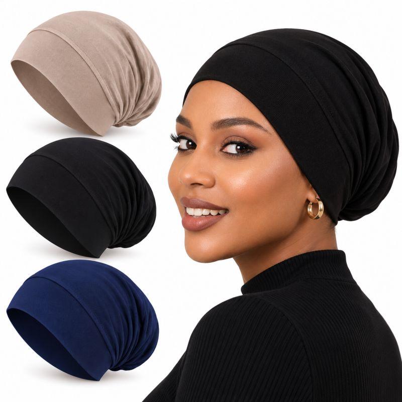 3-Pack Jersey Hijab Undercaps – Comfortable Flat-Top Design 🧕