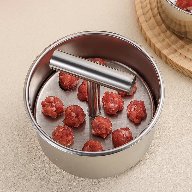 🥳HOT SALE🥳💞10K+ SOLD! Meatball Mould – 304 steel, 6/12 holes & ergonomic. Perfect balls every time – grab yours! ✅