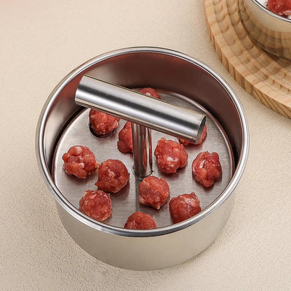 🥳HOT SALE🥳💞10K+ SOLD! Meatball Mould – 304 steel, 6/12 holes & ergonomic. Perfect balls every time – grab yours! ✅