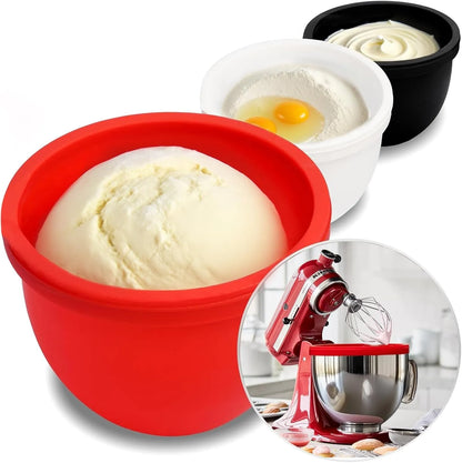 🥣 Food-Grade Silicone Mixer Bowl Liner – Reusable Kitchen Accessory in Red