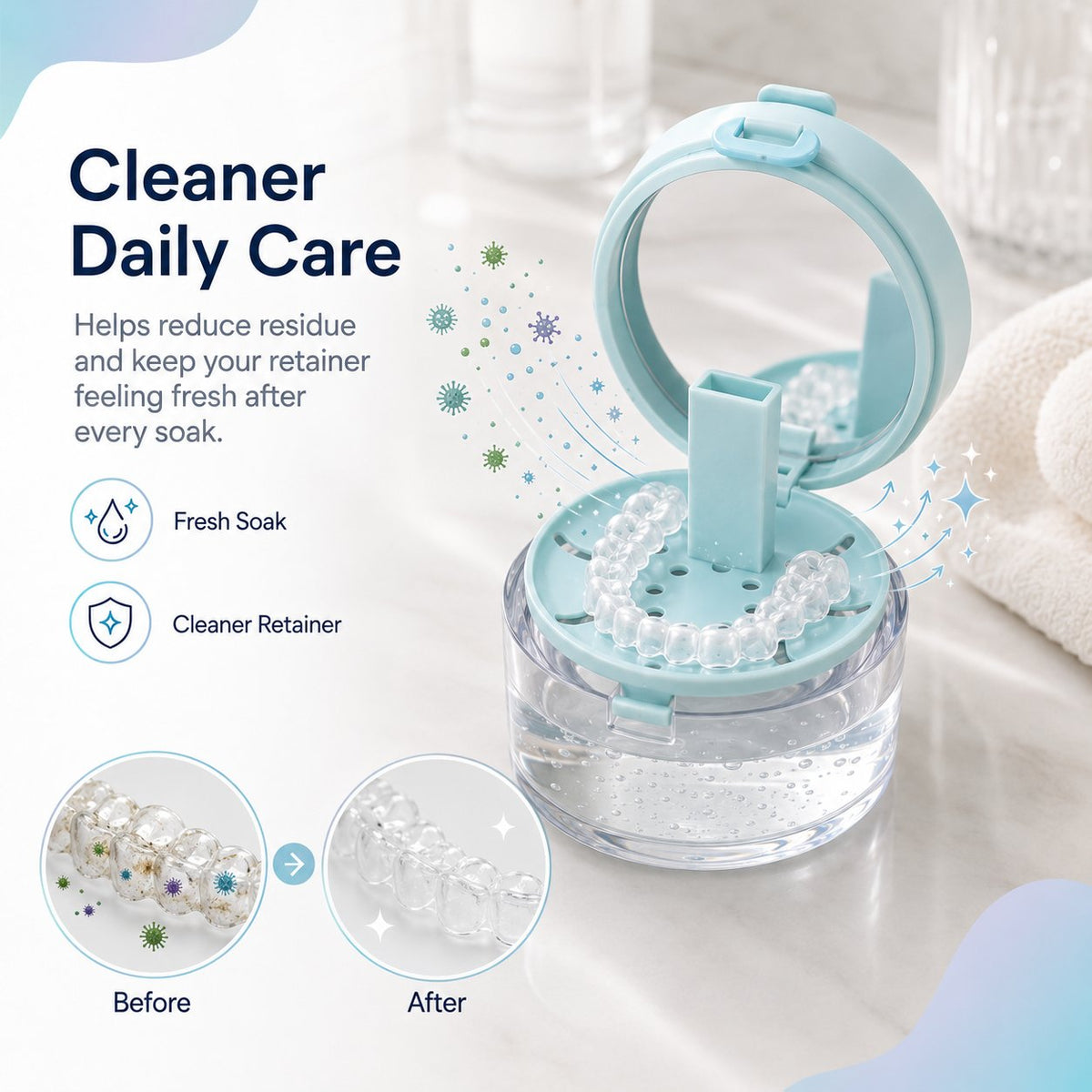 💯💧 50% OFF - Portable Retainer and Denture Cleaning Case with Magnetic Lifting Tray