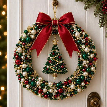 DIY Christmas Pearl Beaded Wreath Kit