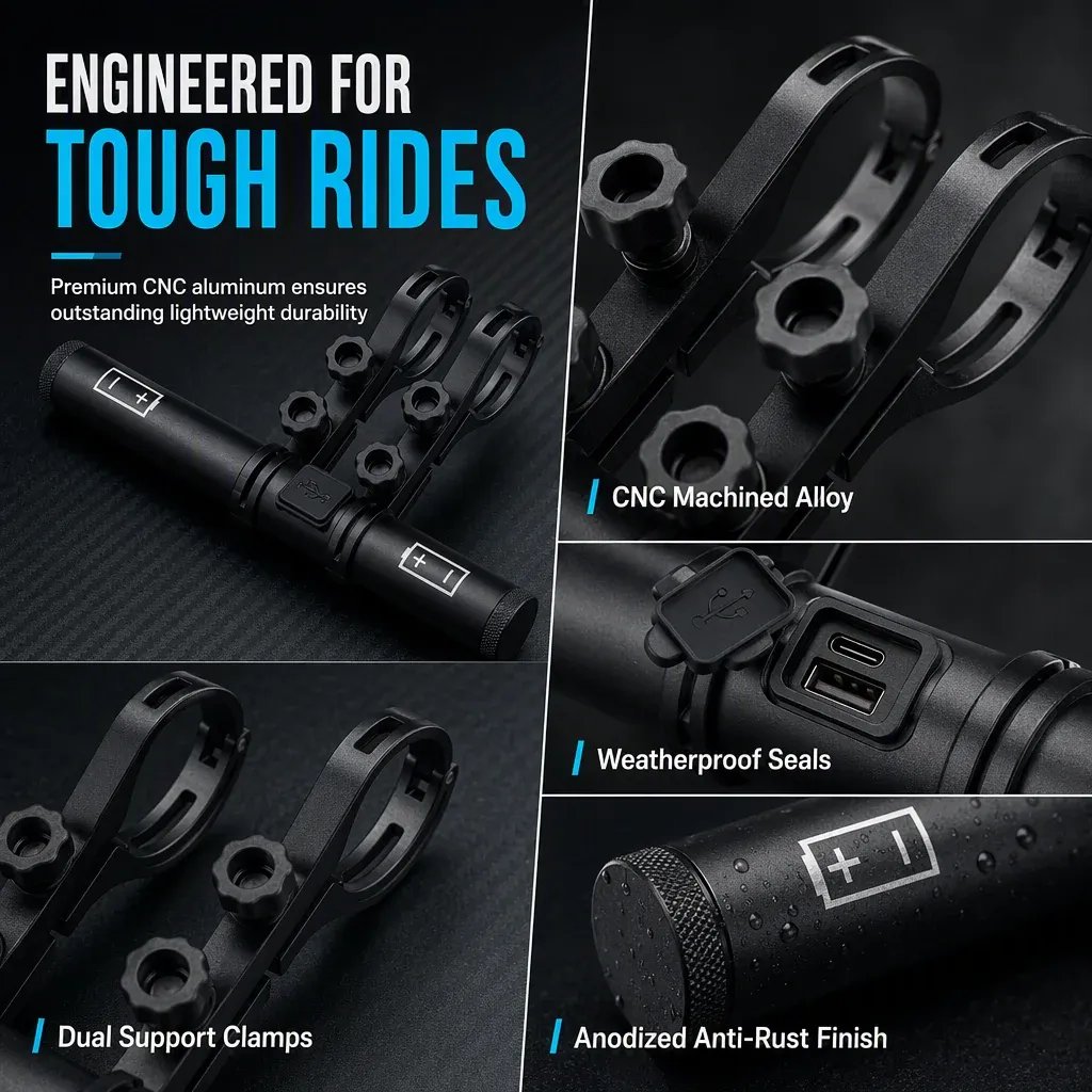 🚴⚡ Bicycle Handlebar Extender – Extra Mounting Space with USB Power & Waterproof Design