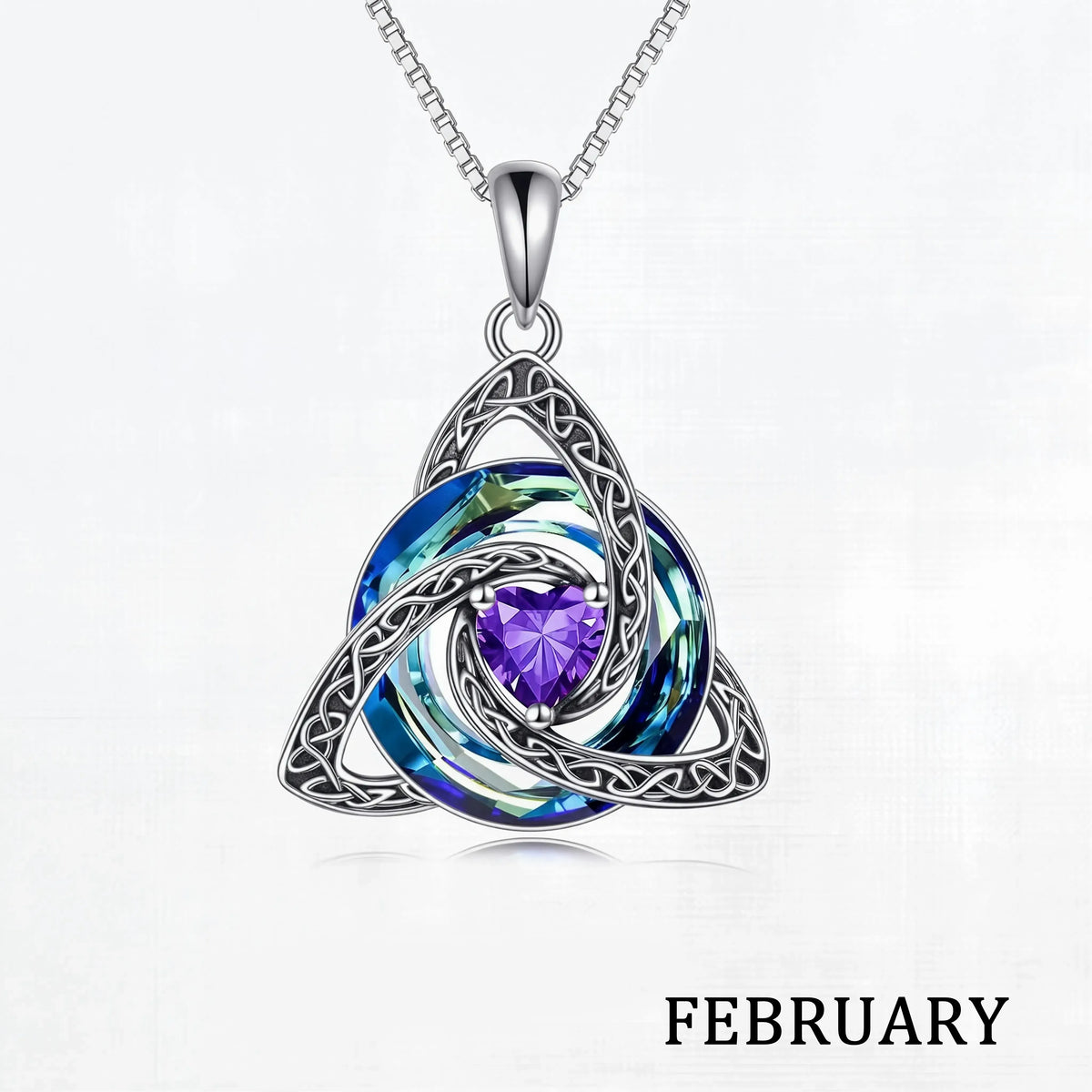 Birthstone Celtic Knot Necklace for Women