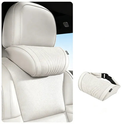🚗💤Reduce fatigue while driving! Universal memory foam neck pillow for car – ergonomic headrest for long road trips.