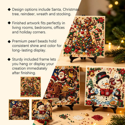 ✨Complete Craft Tools Holiday‑Themed Wooden Frame Decor Art