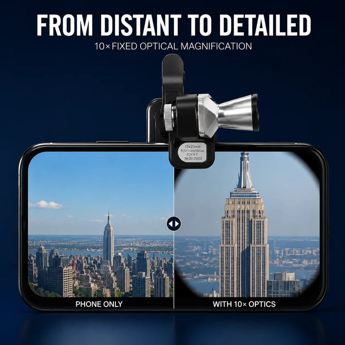 🔭 10×20 Pocket Monocular – Compact Phone Telescope with Adjustable Clip | Special Sale