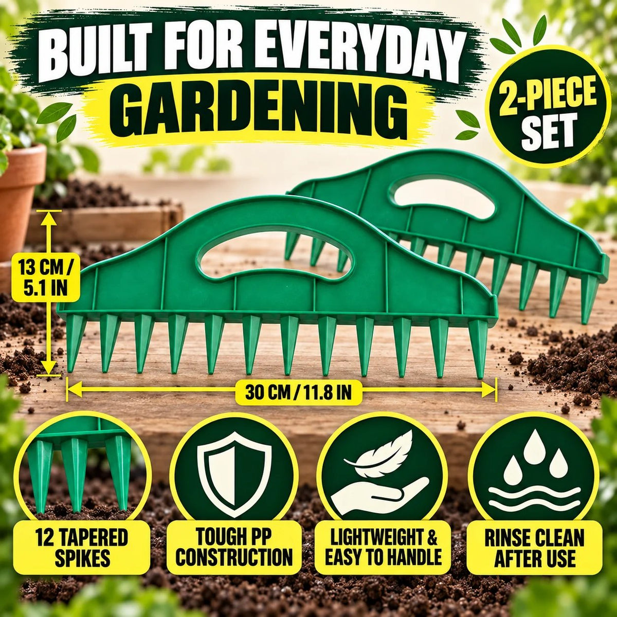 🌱 Plant Perfect Rows Faster – 2-Piece Seed Sowing Spacer & Soil Furrow Guide