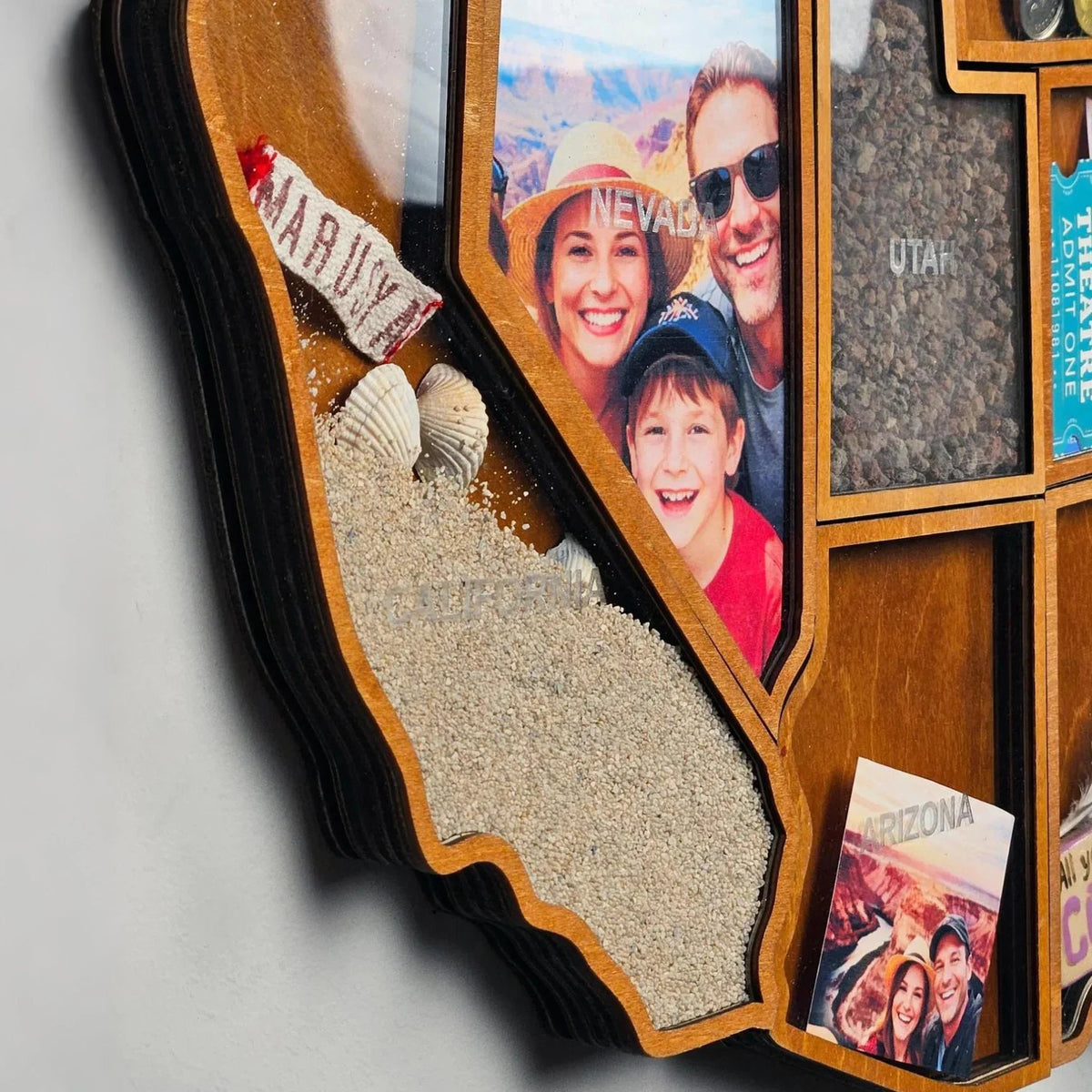 🎉🎁 Personalized USA Travel Memory Map – Collect & Display Your Travel Keepsakes
