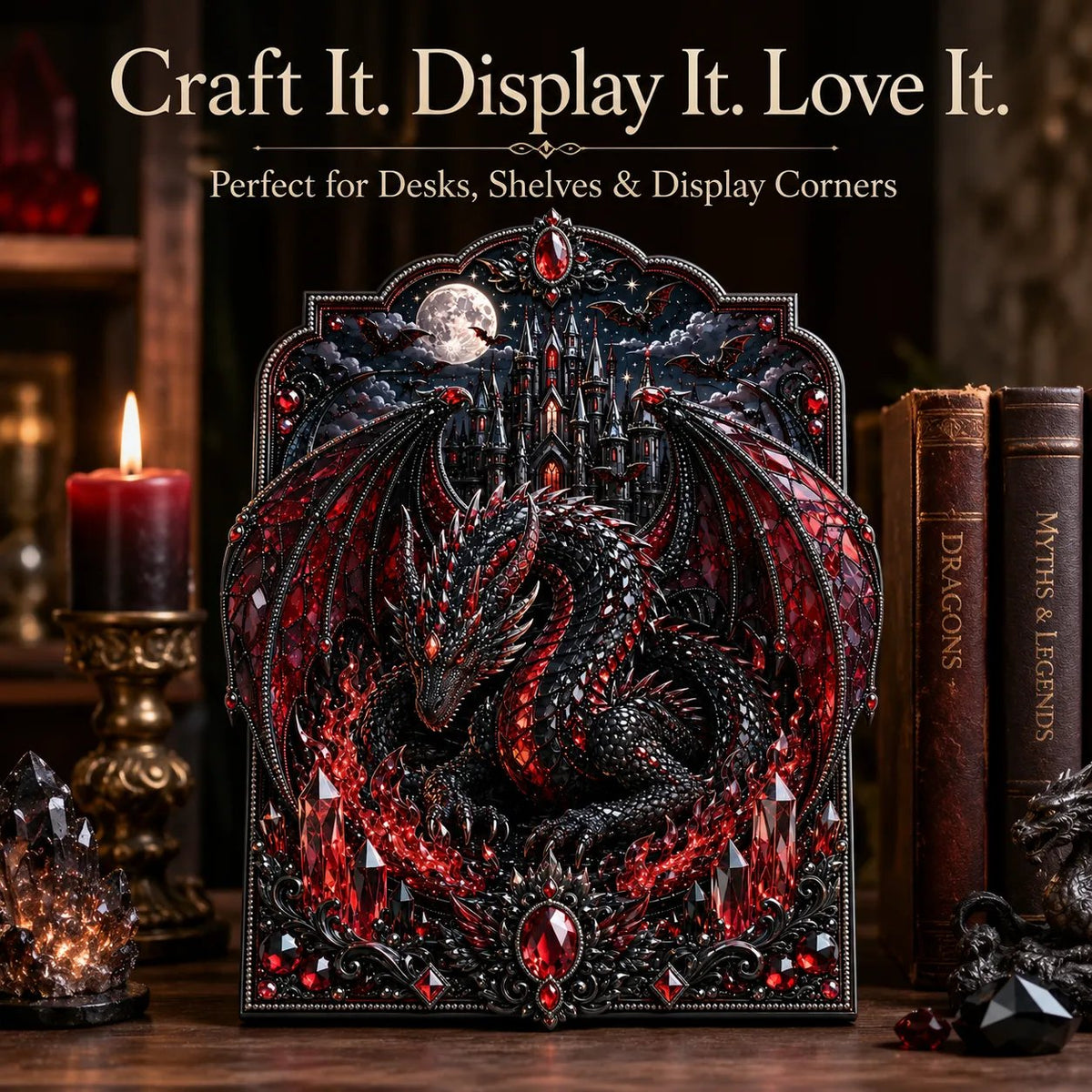 🐉💎3D Lager På Lager Drake Diamantmålningskit, 5 Stilar Fantasykristall