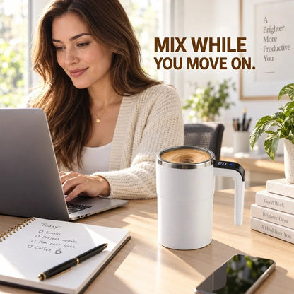☕ Rechargeable Auto-Mixing Mug – Hands-Free Stirring for Coffee & More
