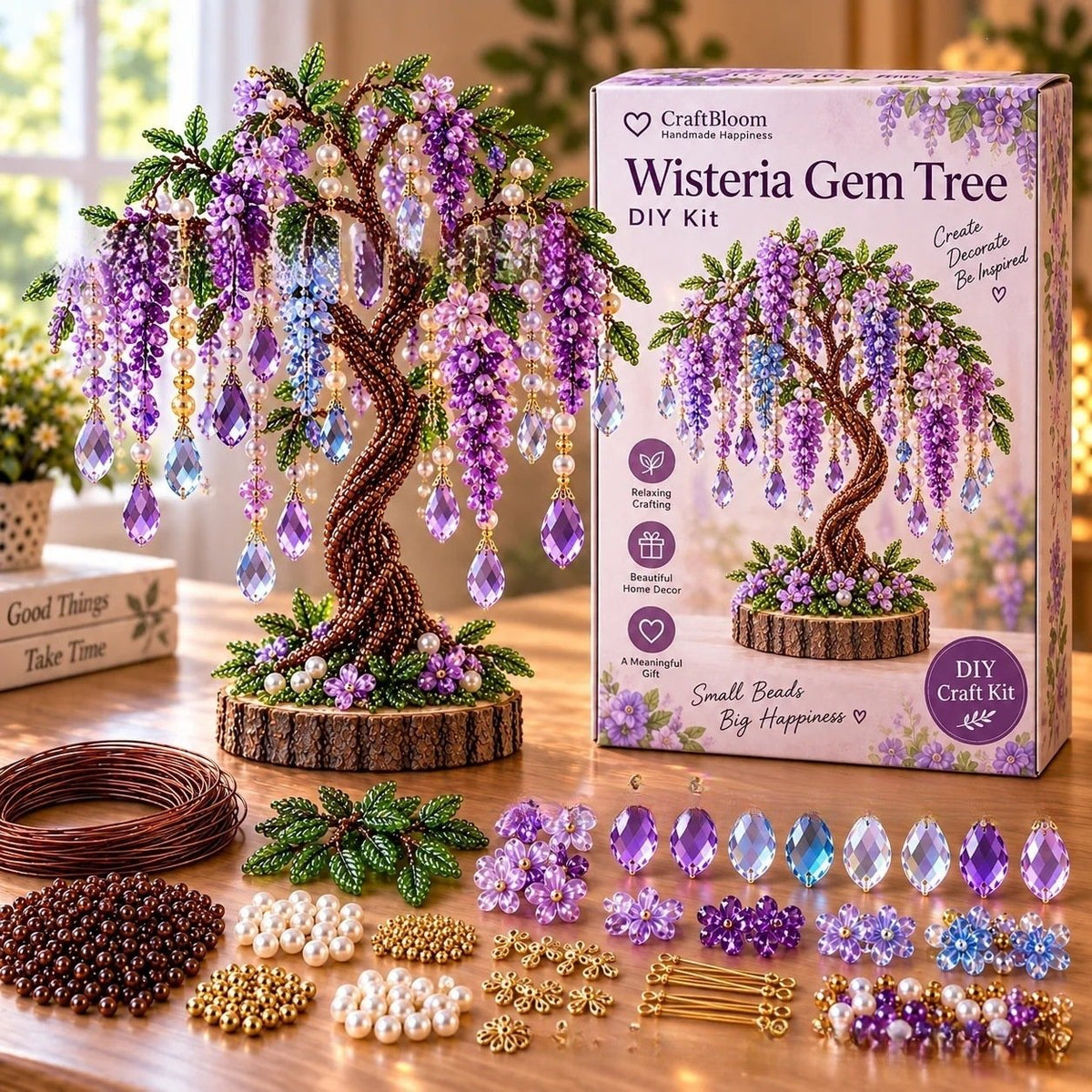 💎🌳 DIY Beaded Gem Tree Kit – Create Your Own Sparkling Crystal Tree Decor