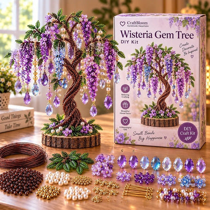 💎🌳 DIY Beaded Gem Tree Kit – Create Your Own Sparkling Crystal Tree Decor