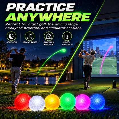 Light-Up Golf Ball ⛳ – Impact-Activated 6-Color LED Design for Nighttime Practice