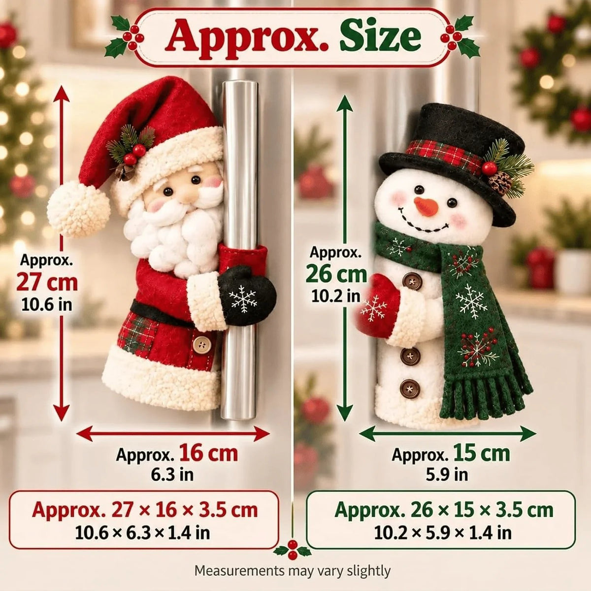🎄Cozy Snowman Handle Huggers Set – Plush Holiday Decor for Fridge, Oven & Cabinets ☃️