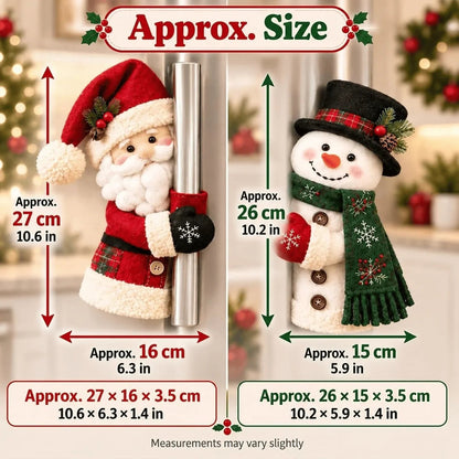 🎄Cozy Snowman Handle Huggers Set – Plush Holiday Decor for Fridge, Oven & Cabinets ☃️