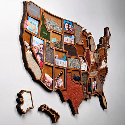 🎉🎁 Personalized USA Travel Memory Map – Collect & Display Your Travel Keepsakes