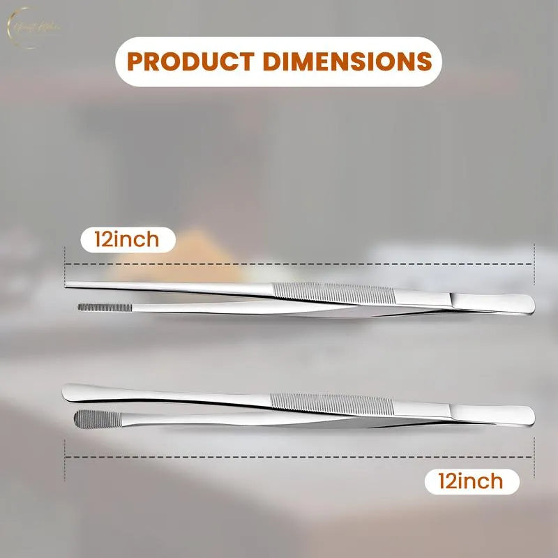 2-Piece Precision Culinary Tweezer Set – Non-Slip Grip for Cooking & Plating 🍳