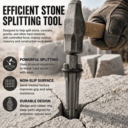 🪨 Heavy-Duty Stone Splitting Tool – Tough Masonry Work Helper