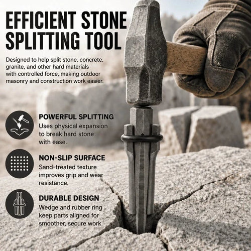 🪨 Heavy-Duty Stone Splitting Tool – Tough Masonry Work Helper