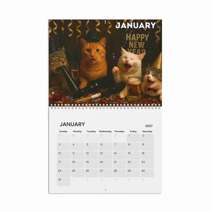 😼🍻 Drunk Cats 2027 Calendar – 12 Months of Feline Chaos & Bad Decisions