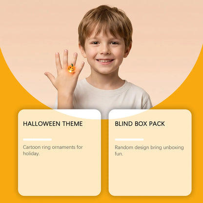 🎃 Halloween LED Glow Rings Blind Box Set ✨