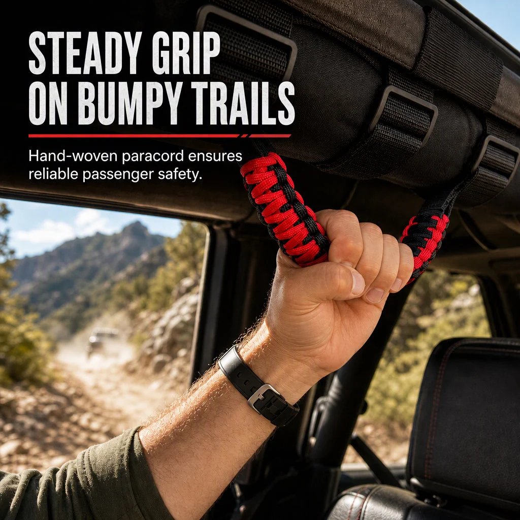 Braided Paracord Roof Grab Handle 🚙 – Non-Slip Off-Road Passenger Grip