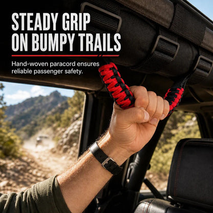 Braided Paracord Roof Grab Handle 🚙 – Non-Slip Off-Road Passenger Grip