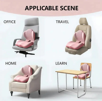 ❤️ Sit Better All Day – Contoured Memory Foam Seat & Lumbar Support Set for Pressure Relief