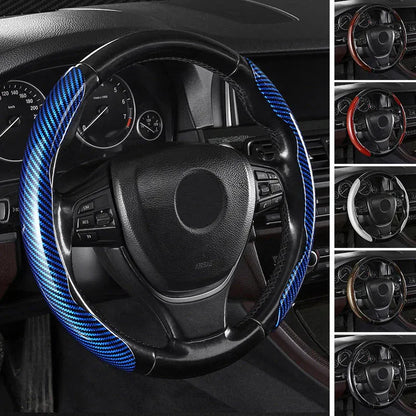🤍 Non-Slip Half-Wrap Steering Wheel Covers | Quick Clip-On Grip Set, White, 2-Piece