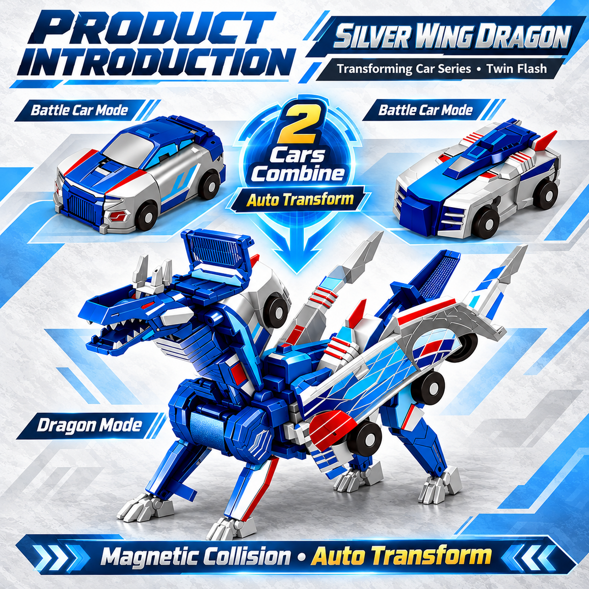 🦄 Crash & Transform Magnetic Cars – 2-in-1 Unicorn Surprise Toy