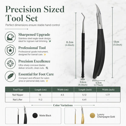 ⏰Stainless Steel Ingrown Toenail Clipper and Dead Skin Nipper 2 Piece Manicure Set