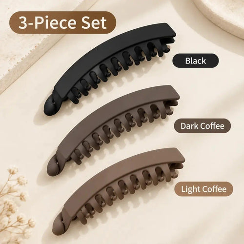 ♀️3-Piece French-Inspired Banana Hair Clip Set – Chic, Secure Updos for Women