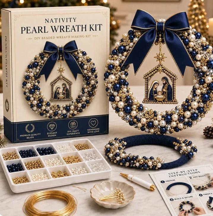 🎄✨ Plymagic DIY Christmas Wreath Pearl Art Kit🎁