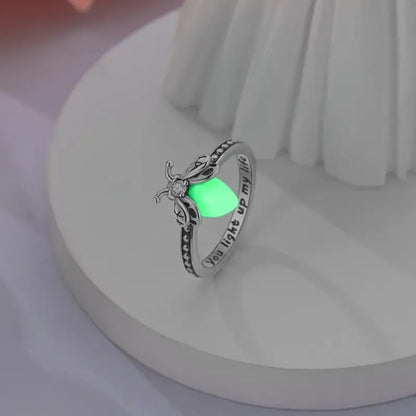 💍Firefly Glow Ring S925 Silver ✨ – Luminous Nature-Inspired Zircon Ring for Women | Cute Night Glow Jewelry Gift for Her