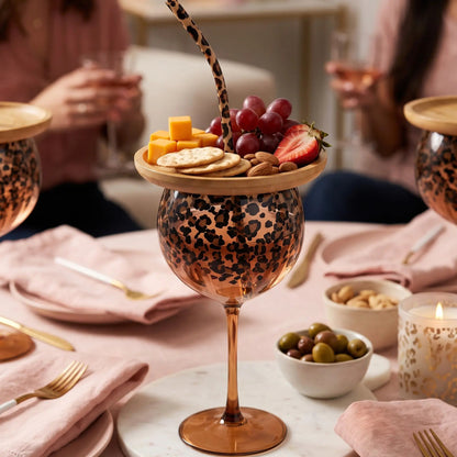 🍸🧊Leopardmönstrat vinglas och snacks-charkuteriset🥂