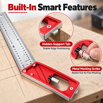 Stainless Steel Layout Square 📐 – Multi-Angle Marking & Measuring Tool
