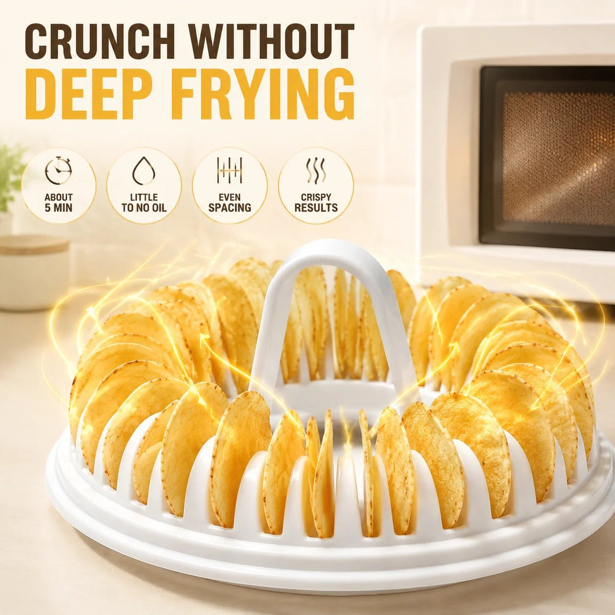 DIY Microwave Potato Chip Maker 🥔 – Easy Slicer & Cooking Bowl Set