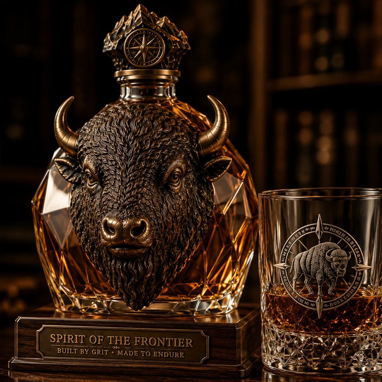 🦬🎁American Bison Frontier Legacy Whiskey Decanter Set
