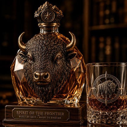 🦬🎁American Bison Frontier Legacy Whiskey Decanter Set