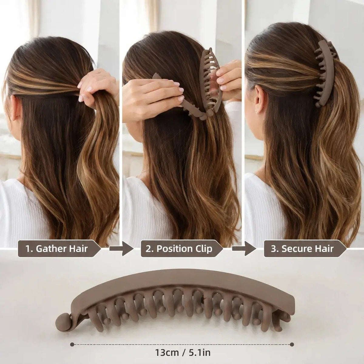 ♀️3-Piece French-Inspired Banana Hair Clip Set – Chic, Secure Updos for Women