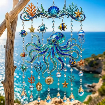 🐬 49% OFF Today | Crystal Ocean Wind Chime ✨ Coastal Hanging Decor for Garden, Porch & Yard