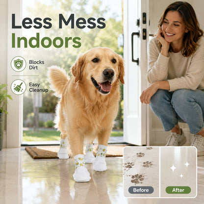 🐾✨ 20-Pack Disposable Dog Paw Booties – Keep Mud Out & Paws Protected