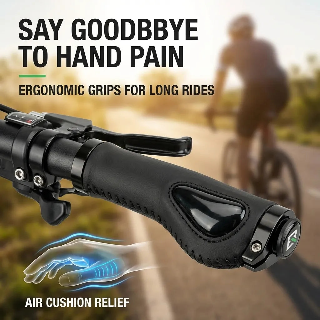 🚴 Ergonomic Comfort Bike Grips for Pain-Free Rides – Black